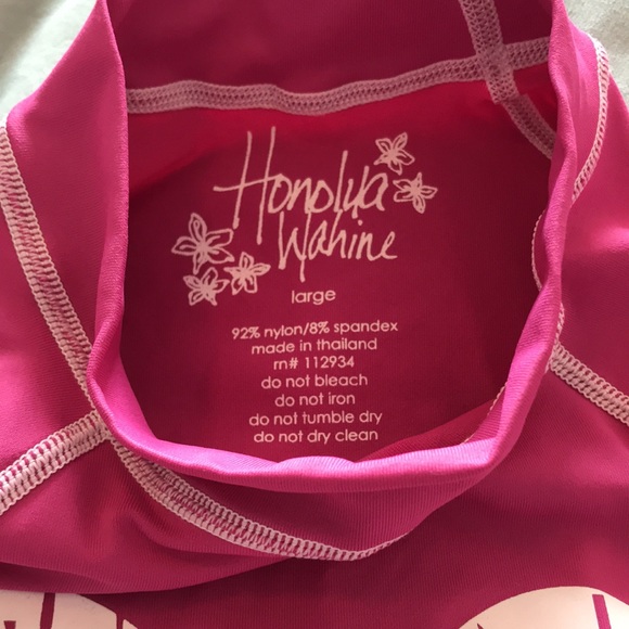 2/$15 Honolua Wahine Pink Rash Guard, Size Large, Hawaii Swim - Picture 7 of 7